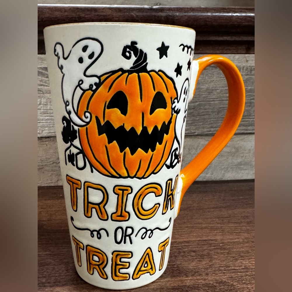 TRICK OR TREAT  Jack-o’-lantern with ghosts 👻 MUG - NEW